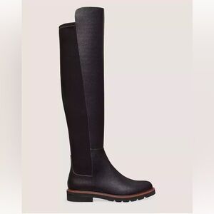 New Stuart Weitzman Adrina City Boot Over The Knee 5050 Black Leather Sz 7.5
